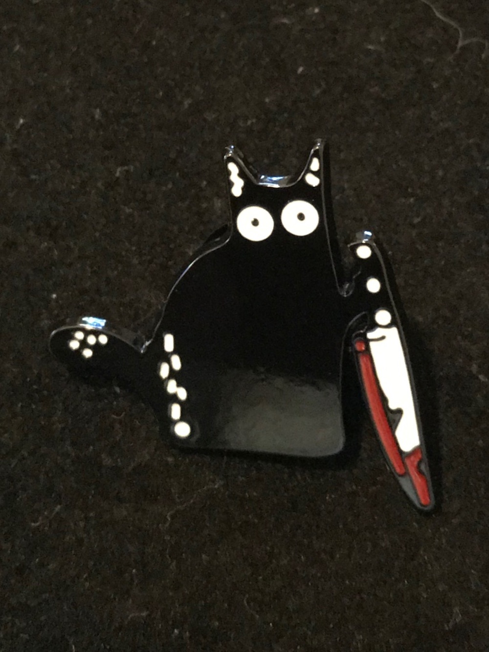 NWOT stabby black cat pin (pins: 1/$12, 2/$20)